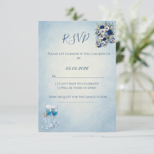 Custom QR Code Wedding RSVP Card (スタンド正面)