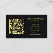 Custom QR Code Your Company Logo Black And Gold 名刺 (正面)