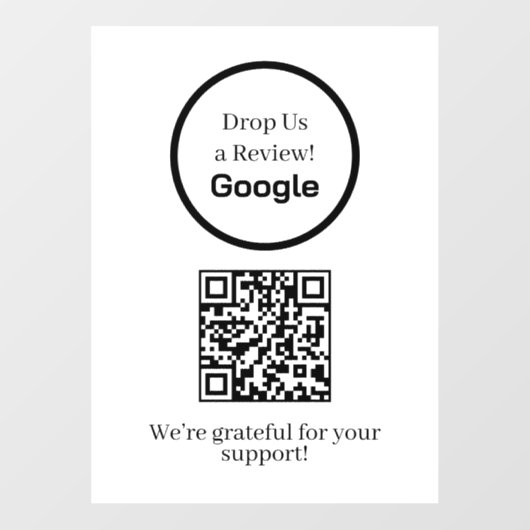 Custom QR | Google Reviews Business Display Sign ウィンドウサイン (シート)