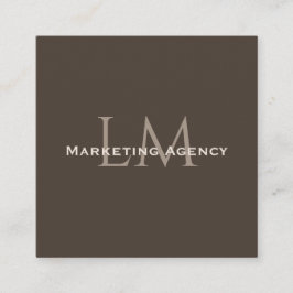 Custom QR Monogram Calling Card Taupe Brown コーリングカード