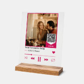 Custom QR Music Photo Plaque with Romantic Album  アクリルサイン (傾斜)