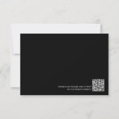Custom QRCode Elegant Black and White Wedding 出欠カード (裏面)