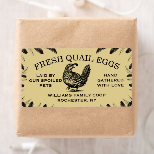 Custom Quail Egg Carton Labels for Your Farm ラベル (インサイチュ)