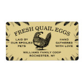Custom Quail Egg Carton Labels for Your Farm ラベル (正面)