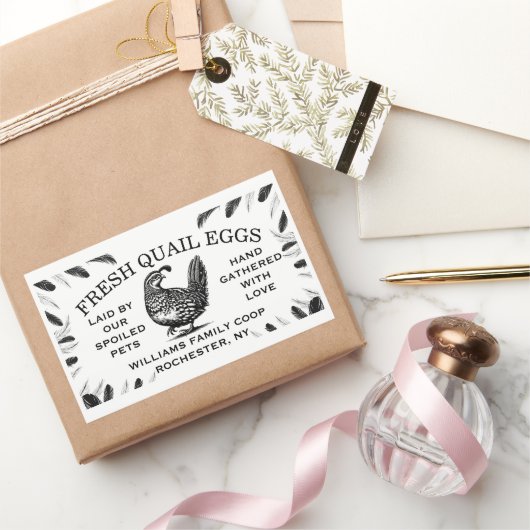 Custom Quail Egg Carton Labels for Your Farm 長方形シール (ギフト)