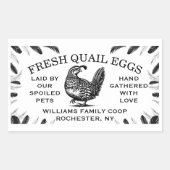 Custom Quail Egg Carton Labels for Your Farm 長方形シール (正面)