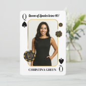 Custom Queen of Spades Birthday Invite, Casino 招待状 (スタンド正面)