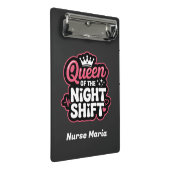 Custom Queen of the Night Shift Pink Nurse Crown ミニクリップボード (アングル)