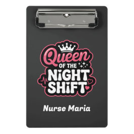 Custom Queen of the Night Shift Pink Nurse Crown ミニクリップボード