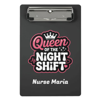 Custom Queen of the Night Shift Pink Nurse Crown ミニクリップボード