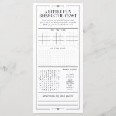 Custom Quinceañera Menu, Black White Interactive メニュー (裏面)