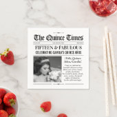 Custom Quinceañera Napkins, Miss Quince Newspaper スタンダードカクテルナプキン (インサイチュ)