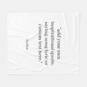 Custom Quote フリースブランケット (正面(横))