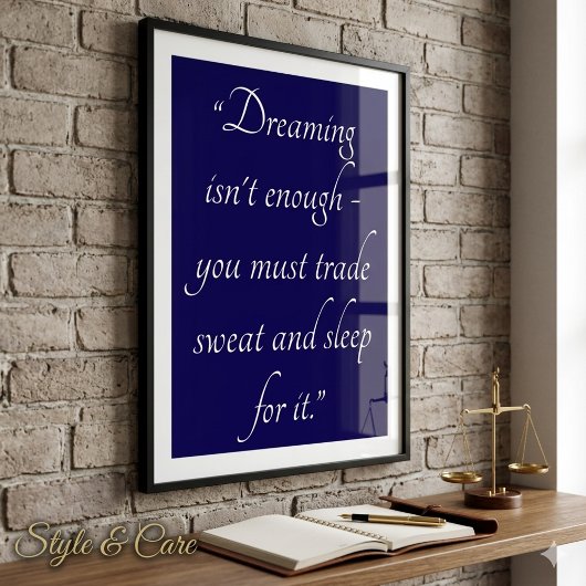 Custom Quote Art Decorative Dark Blue ポスター