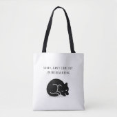 Custom Quote Black Cat I'm Introverting Funny  トートバッグ (正面)