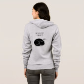 Custom Quote Black Cat Introvert Energy Women's  パーカ (裏面フル)