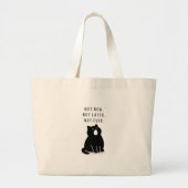 Custom Quote Black Cat Not Ever Introvert  ラージトートバッグ (正面)