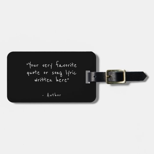 Custom quote black double sided  ラゲッジタグ (正面横)