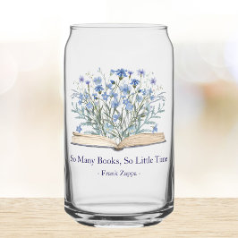Custom Quote Blue Flowers Grow From Book ガラス缶