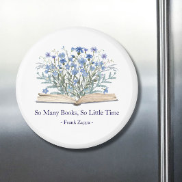 Custom Quote Blue Wildflowers Grow From Book マグネット