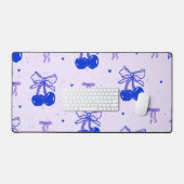 Custom Quote Cherry Pattern Desk Mat デスクマット (キーボード&マウス)