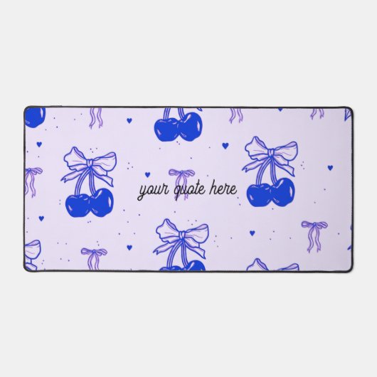 Custom Quote Cherry Pattern Desk Mat デスクマット (正面)