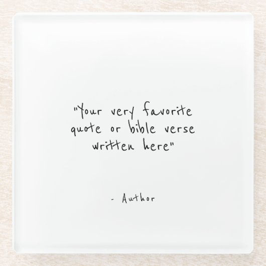 Custom quote - create your own white ガラスコースター (正面)