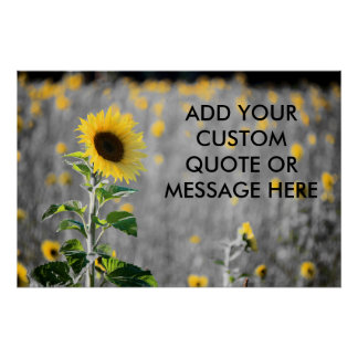 Custom Quote Field of Sunflowers ポスター