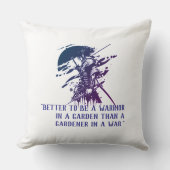 Custom Quote Japanese Samurai Blue Ink Art Pillow クッション (正面)