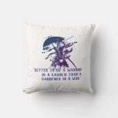 Custom Quote Japanese Samurai Blue Ink Art Pillow クッション (正面)