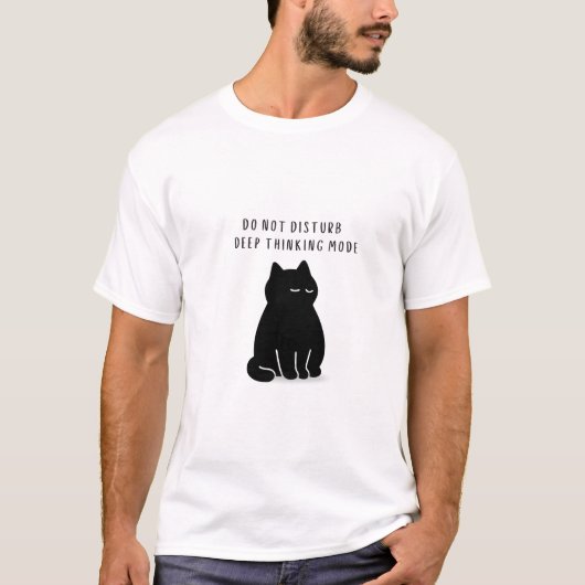 Custom Quote Minimalist Black Cat Men’s T-Shirt Tシャツ (正面)