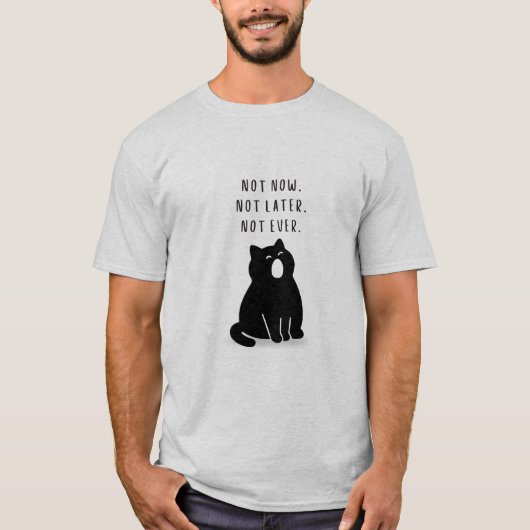 Custom Quote Minimalist Cat Introvert Men’s Tシャツ (正面)