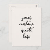 Custom Quote Postcard – Write Your Own Inspiration ポストカード (正面/裏面)