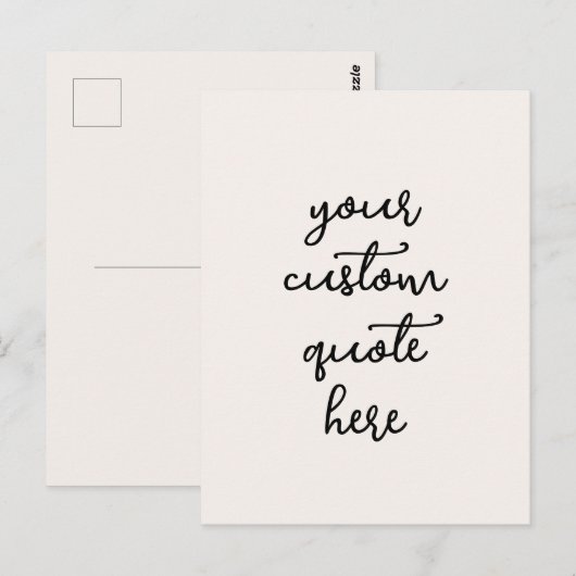 Custom Quote Postcard – Write Your Own Inspiration ポストカード (正面/裏面)