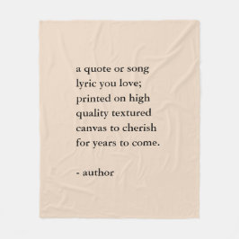 Custom Quote Print  フリースブランケット