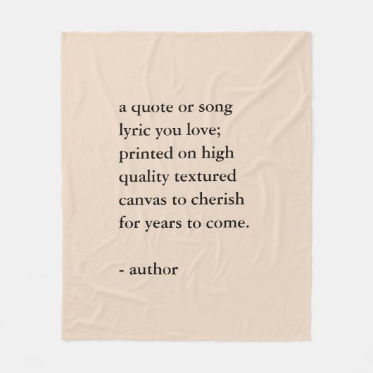 Custom Quote Print  フリースブランケット (正面)