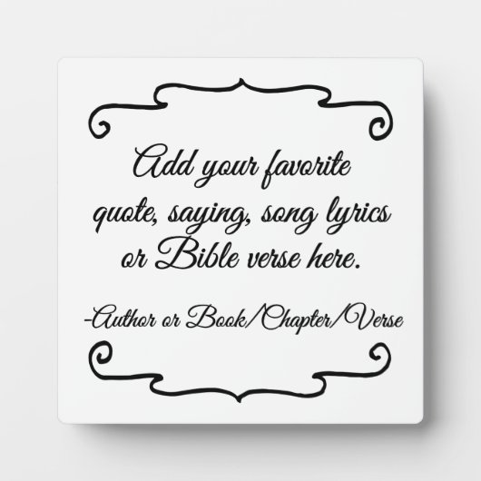 Custom Quote Saying Bible Verse Personalized Gift フォトプラーク (正面)