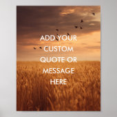 Custom Quote Sunset Field Quote Poster  ポスター (正面)