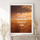 Custom Quote Sunset Field Quote Poster  ポスター