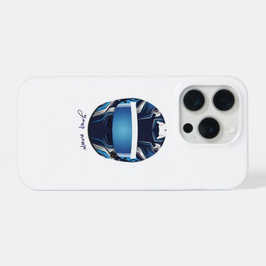 Custom Racing Helmet Graphic – Professional Driver iPhoneケース (裏面横)