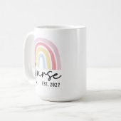 Custom Rainbow Nurse Graduation Mug Gift for Her コーヒーマグカップ (正面左)