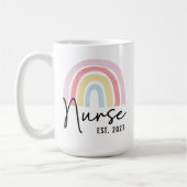 Custom Rainbow Nurse Graduation Mug Gift for Her コーヒーマグカップ (左)