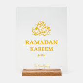 Custom Ramadan Mubarak Moon Sighting Dua Transpare アクリルサイン (正面)