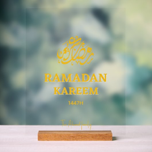 Custom Ramadan Mubarak Moon Sighting Dua Transpare アクリルサイン (ニュートラル)