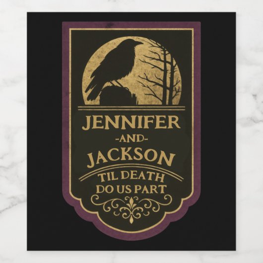 Custom Raven Wedding  ワインラベル (シングルラベル)