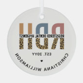 Custom RDH Registered Dental Hygienist Gifts ガラスオーナメント (裏面)