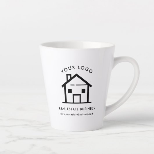 Custom Real Estate Agent Business Logo Promotional カフェラテマグ (右)