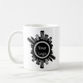 Custom Real Estate Agent Mug - Building Skyline コーヒーマグカップ (左)