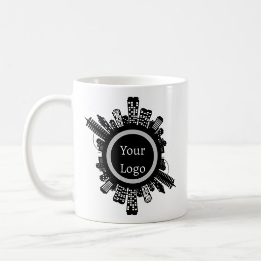 Custom Real Estate Agent Mug - Building Skyline コーヒーマグカップ (左)