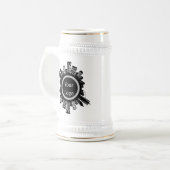 Custom Real Estate Agent Mug - Building Skyline ビールジョッキ (正面左)